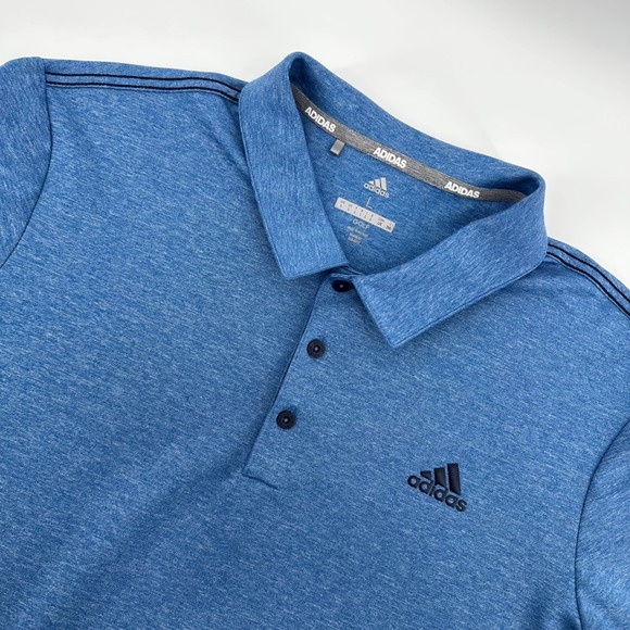 Adidas Golf Polo Shirt Mens Large Blue Short Sleeve Athletic Casual Sport - Picture 1 of 6